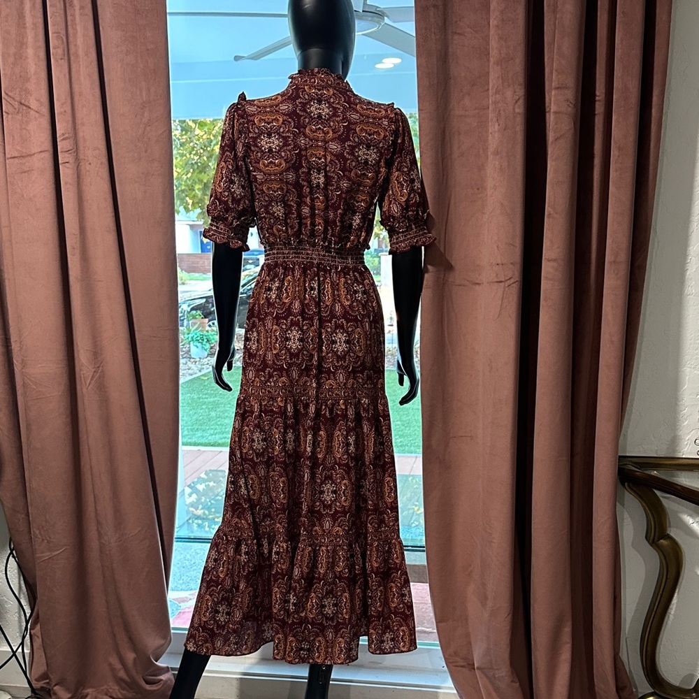 Max Studio Elegant Long Sleeve Patterned Dress - image 2